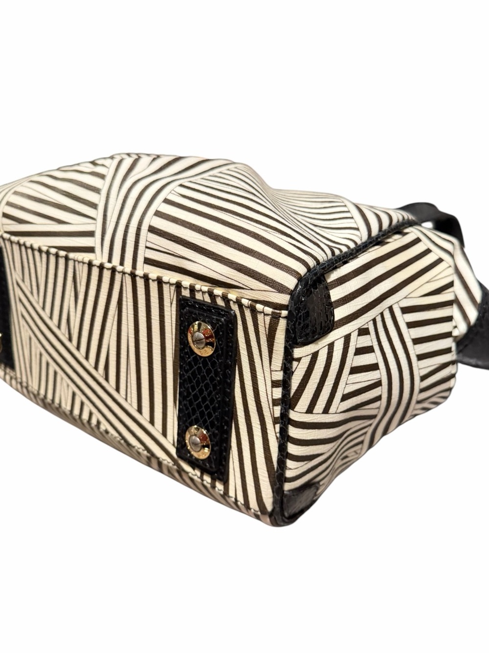 Henri Bendel Disturbed Stripe Luggage Shoulder Bag - Picture 7 of 12